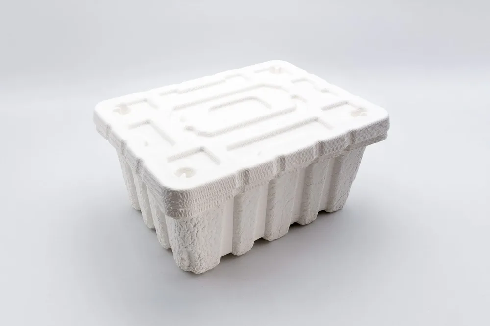 Molded fiber shipping and storage box